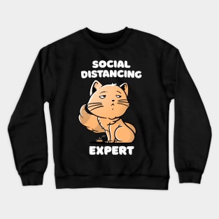 Social Distancing Expert Cute Snob Cat Gift Crewneck Sweatshirt